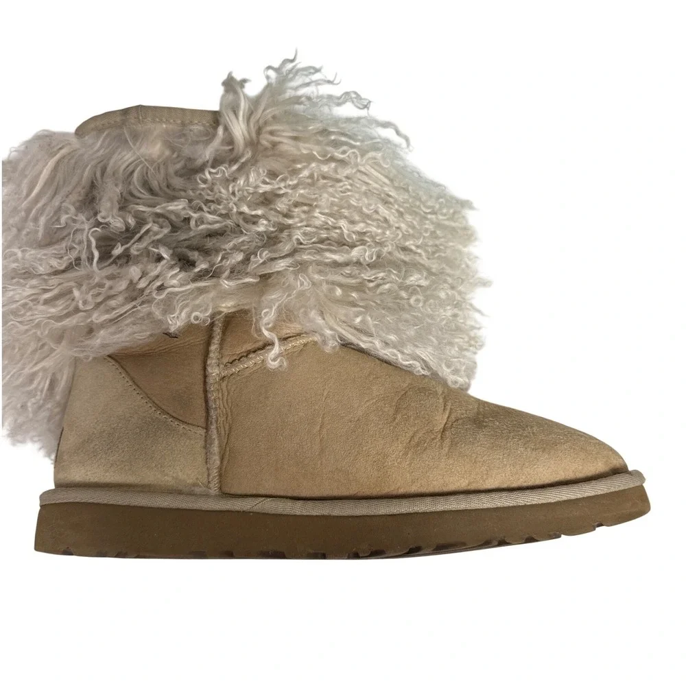 UGG Womens Australia Sheepskin Cuff Boots Sand/Natural Womens 7